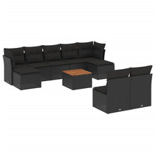 0-Delige Loungeset Met Kussens Poly Rattan Zwart