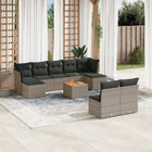 0-Delige Loungeset Met Kussens Poly Rattan Grijs