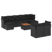 0-Delige Loungeset Met Kussens Poly Rattan Zwart