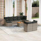 0-Delige Loungeset Met Kussens Poly Rattan Grijs