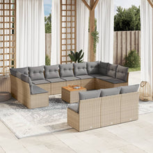 14-Delige Loungeset Met Kussens Poly Rattan Beige