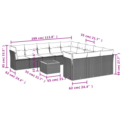 12-Delige Loungeset Met Kussens Poly Rattan Beige