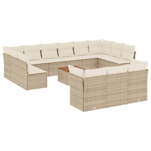 4-Delige Loungeset Met Kussens Poly Rattan Beige beige and cream