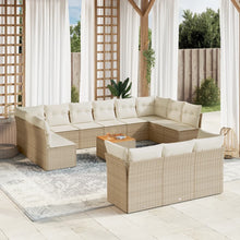 4-Delige Loungeset Met Kussens Poly Rattan Beige beige and cream