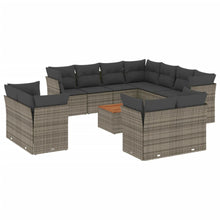 2-Delige Loungeset Met Kussens Poly Rattan Grijs