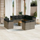 2-Delige Loungeset Met Kussens Poly Rattan Grijs