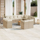 13-Delige Loungeset Met Kussens Poly Rattan Beige