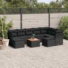 0-Delige Loungeset Met Kussens Poly Rattan Zwart