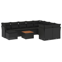 -Delige Loungeset Met Kussens Poly Rattan Zwart