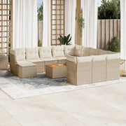 Loungeset 13-delig poly rattan beige