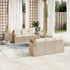 7-Delige Loungeset Met Kussens Poly Rattan Beige beige and cream