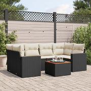 Loungeset 7-delig poly rattan zwart