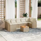 8-Delige Loungeset Met Kussens Poly Rattan Beige beige and cream