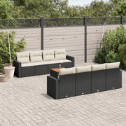 Loungeset 9-delig poly rattan zwart