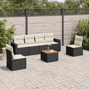 Loungeset 7-delig poly rattan zwart