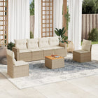 7-Delige Loungeset Met Kussens Poly Rattan Beige