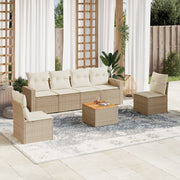 Loungeset 7-delig poly rattan beige