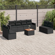 Loungeset 9-delig poly rattan zwart