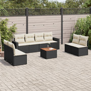 Loungeset 9-delig poly rattan zwart