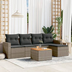 6-piece Lounge Set with Cushions Poly Rattan Grey
