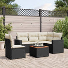Loungeset 6-delig poly rattan zwart