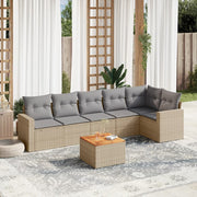 Loungeset 7-delig poly rattan beige