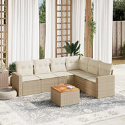 Loungeset 7-delig poly rattan beige