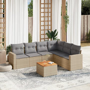 Loungeset 7-delig poly rattan beige