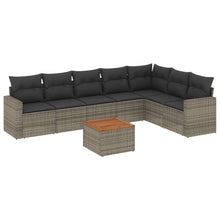 8-Delige Loungeset Met Kussens Poly Rattan Grijs