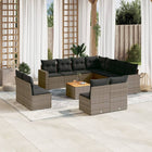 12-piece lounge set with cushions poly rattan grey