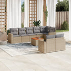 9-Delige Loungeset Met Kussens Poly Rattan Beige