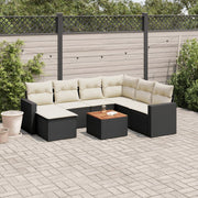 Loungeset 8-delig poly rattan zwart