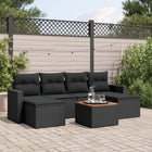 Loungeset 7-delig poly rattan zwart