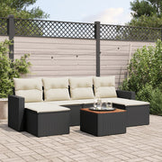 Loungeset 7-delig poly rattan zwart