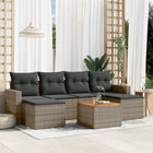 Loungeset 7-delig poly rattan grijs