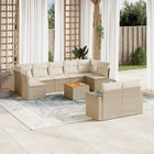 Loungeset 10-delig poly rattan beige