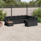Loungeset 10-delig poly rattan zwart