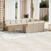 Tuinset 11-delig poly rattan beige