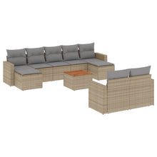 0-Delige Loungeset Met Kussens Poly Rattan Beige en grijs