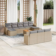 Tuinset 11-delig poly rattan beige