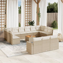 14-Delige Loungeset Met Kussens Poly Rattan Beige
