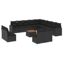 4-Delige Loungeset Met Kussens Poly Rattan Zwart