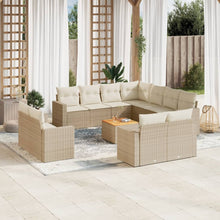 12-Delige Loungeset Met Kussens Poly Rattan Beige