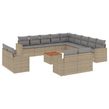 14-Delige Loungeset Met Kussens Poly Rattan Beige