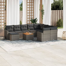 -Delige Loungeset Met Kussens Poly Rattan Grijs