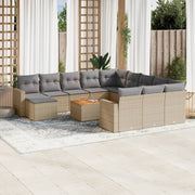 Loungeset 13-delig poly rattan beige