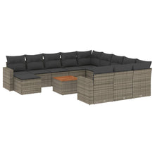 13-Delige Loungeset Met Kussens Poly Rattan Grijs