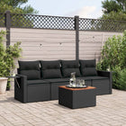 Loungeset 5-delig poly rattan zwart