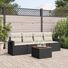 5-piece lounge set with cushions poly rattan black