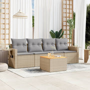 Loungeset 5-delig poly rattan beige